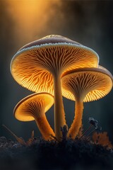 Lactarius deliciosus mushroom close up. Generative AI