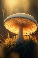 Lactarius mushroom close up. Generative AI