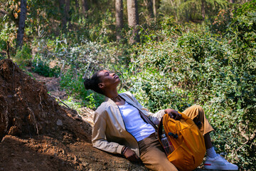 African girl in forest