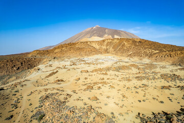 	
Aerial panoramic above Teide Volcano in tenerife in the Canary Islands	