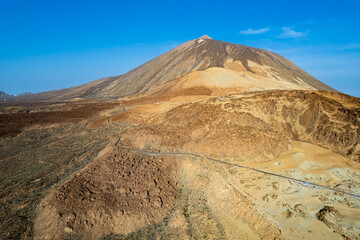 	
Aerial panoramic above Teide Volcano in tenerife in the Canary Islands	