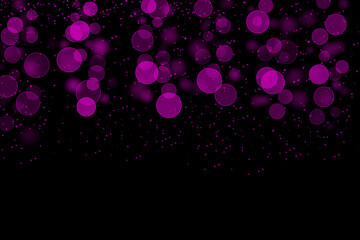 Realistic Colorful bokeh sparkle light effects on black background	
