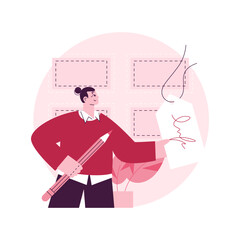 Naming and taglines abstract concept vector illustration. Naming and branding service, tagline creation, product slogan writing, copywriting, agency website, menu bar element abstract metaphor.