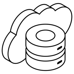 An icon design of cloud server 