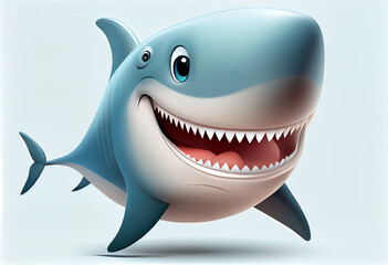 Happy Shark with widely opened mouth