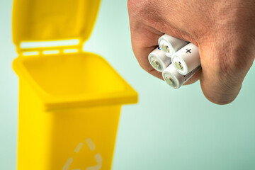 disposal of old batteries, electro-waste, concept