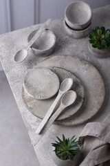 Steel modern cutlery, knife, spoon and fork