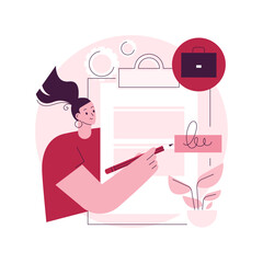 Employment agreement abstract concept vector illustration. Employment contract form, work agreement, employee and employer financial relations, collective responsibility abstract metaphor.