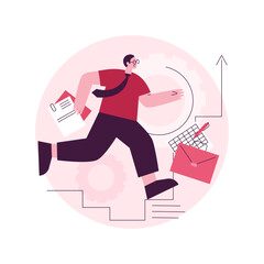 Corporate ladder abstract concept vector illustration. Corporate culture, scaffolding, employment hierarchy, climb up career ladder, employee personal growth, high position abstract metaphor.
