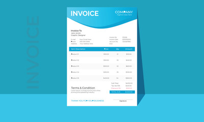 Modern invoice template design. vector. 