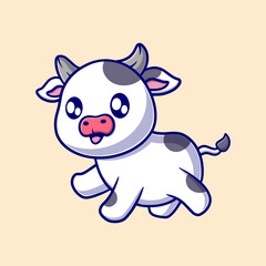 cute cow cartoon vector icon illustration. animal nature icon concept isolated premium vector. flat design 