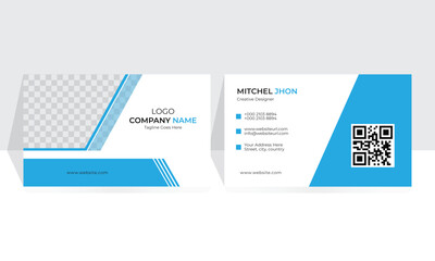 modern name card template, Business card design template, flat design vector.