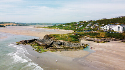 cliff on the Atlantic coast of Ireland. Virgin Mary headland. Inchydoney is a small island off West Cork, Ireland. The nearest town is Clonakilty. It has a Blue Flag beach.