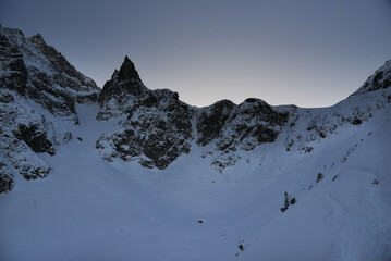 .Tatra mountains, winter mountain landscape in Poland.