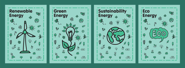 Green energy concept designs. Sustainable energy themed concept.