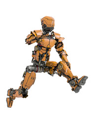 robot soldier is jumping