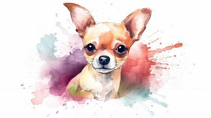 Chihuahua Watercolor Clipart, Add a Splash of Color to Your Projects, Generative AI