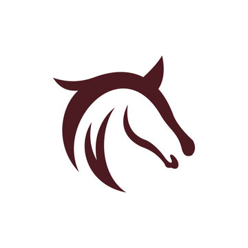 Animal horse head silhouette modern simple logo