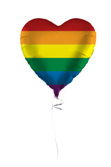 Balloon with LGBT flag isolated on white background