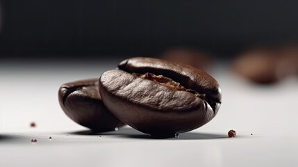 A studio shot of coffee beans created with Generative AI