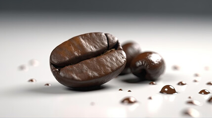 A studio shot of coffee beans created with Generative AI