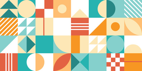 Abstract light geometric background in retro style