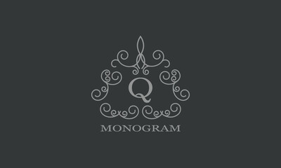 Initial letter Q vector logo design for monogram, business, greeting card, sign.