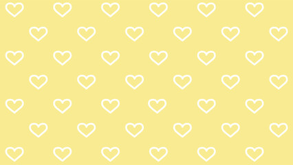 Yellow seamless background with hearts