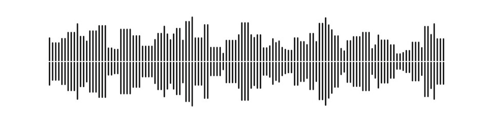 Fototapeta na wymiar Sound wave or voice message icon. Music waveform, track radio play. Audio equalizer line. Vector illustration