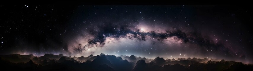 Fototapeta premium 32:9 Aspect Ratio, Window into space, Stars and Galleys