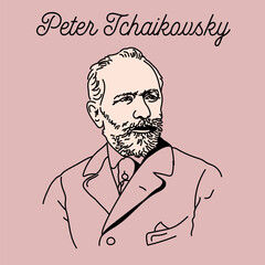 Pyotr Tchaikovsky was a Russian composer, teacher, conductor, and music critic. Vector