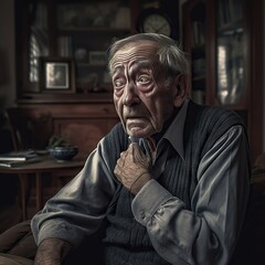 Obraz premium Elderly Man Experiencing a Stroke