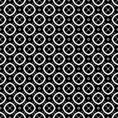 Black and white seamless pattern texture. Greyscale ornamental graphic design. Mosaic ornaments. Pattern template. Vector illustration. EPS10.