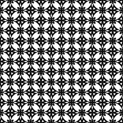 Black and white seamless pattern texture. Greyscale ornamental graphic design. Mosaic ornaments. Pattern template. Vector illustration. EPS10.