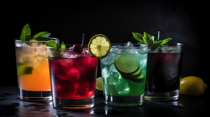 Fresh cocktail drinks. Generative AI