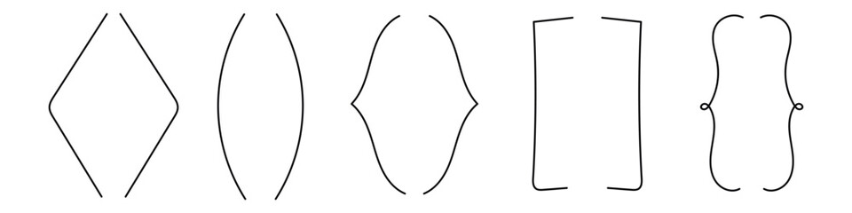 Curly text bracket symbol.Elegant parenthesis. calligraphy figured elements icon. Vector isolated illustration