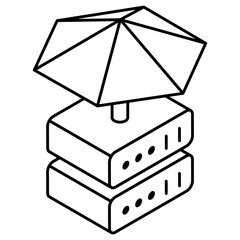 An icon design of server insurance 