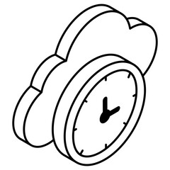 Unique design icon of cloud timer