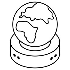 A flat icon design of global database 