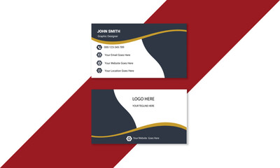 . Double-sided creative business card template. Vector creative business card template with triangles, squares, round, waves for business, technology.