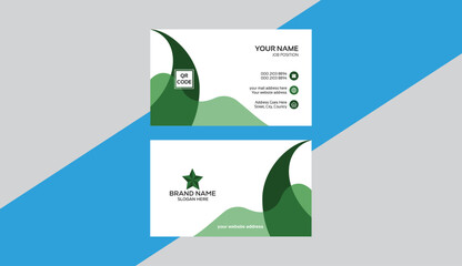 Corporate business card vector template in Horizontal layout. Simple design in rectangle size