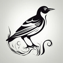 Naklejka premium bird on a branch