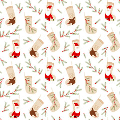 seamless pattern background christmas socks