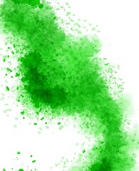 Abstract watercolor splash in green colors.Drop of watercolor.