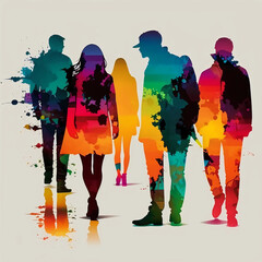 Colorful people Silhouette_04