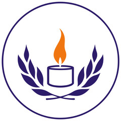 Candle logo. Simple candle logo. Funeral agency logo.