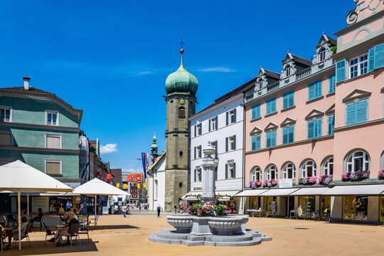 City of Bregenz on Lake of Constanz , Bodensee, Town Center
