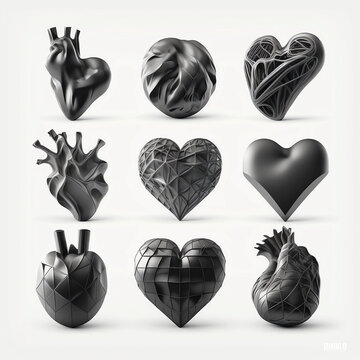 Grey Hearts Generated by AI