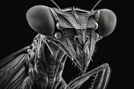 Close up of preying mantis