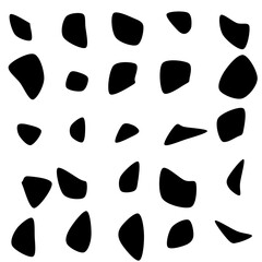 Set of 25 modern vector abstract art blob shapes with 5 points. Known as blotch shapes, liquid organic elements, pebble drops blob silhouettes and splashes. Use as pattern background.